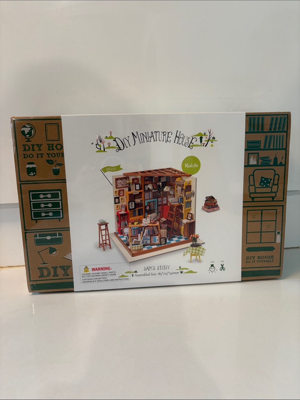 New in Package DIY Rolife Miniature House Sam's Study Kit